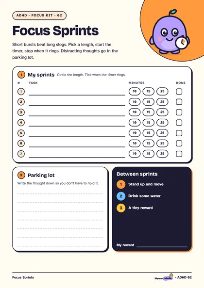 Focus and Time Kit page 2 preview