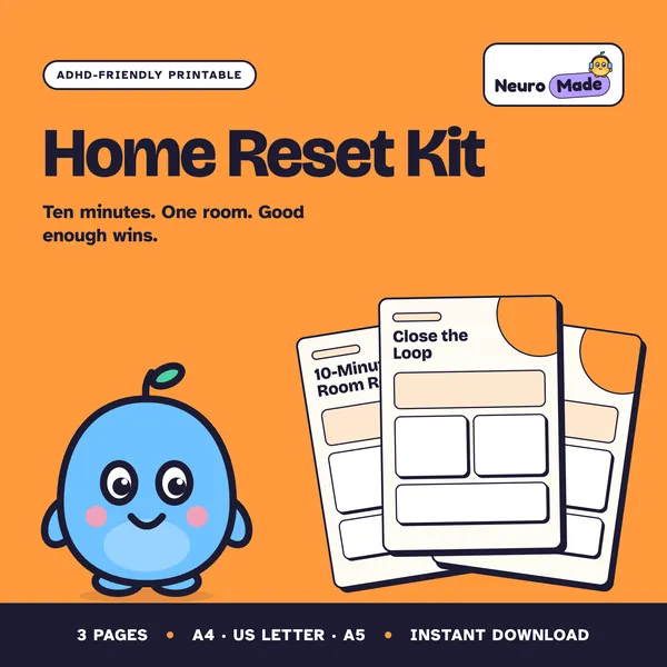 Home Reset Kit: ADHD printable cover