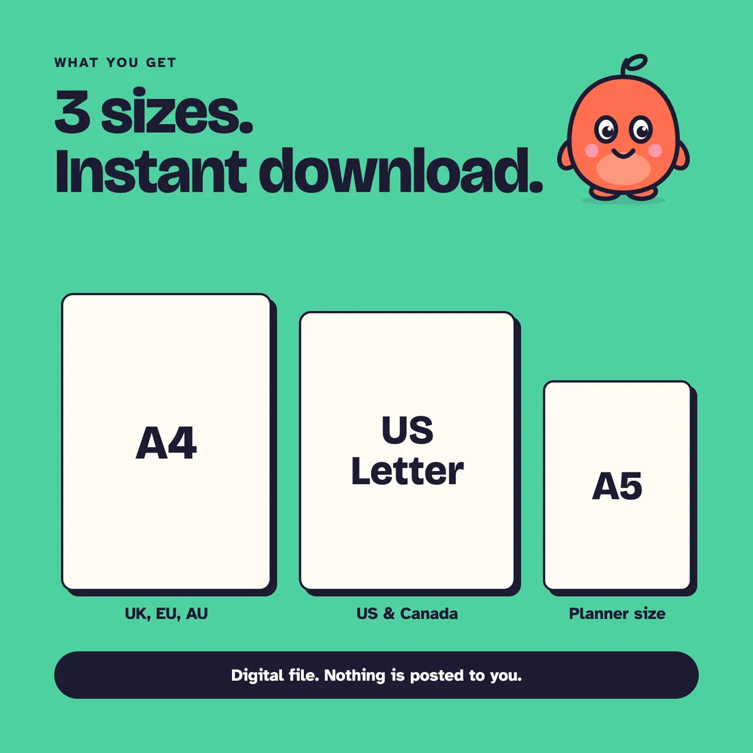 Communication and Recovery Kit: Paper sizes
