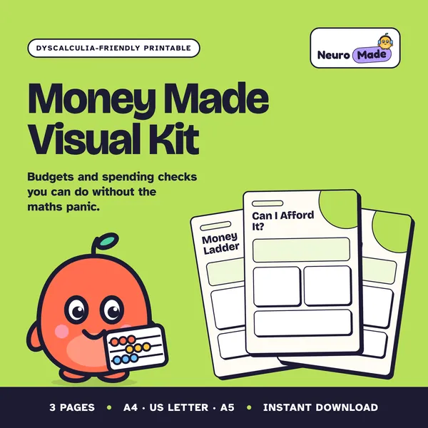 Money Made Visual Kit: Dyscalculia printable cover