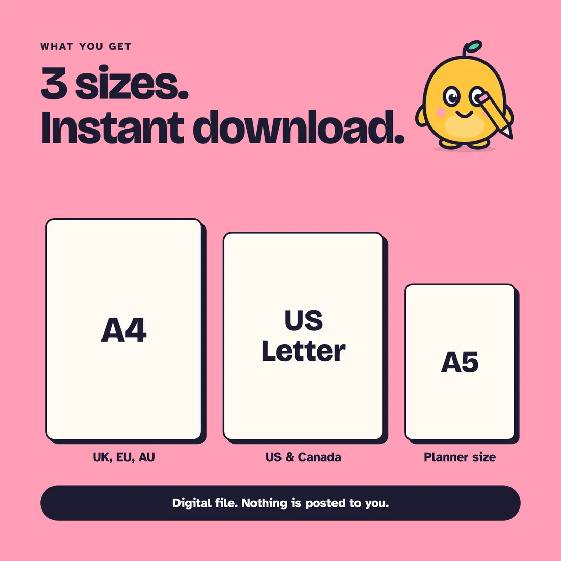 Other Ways to Show It Kit: Paper sizes