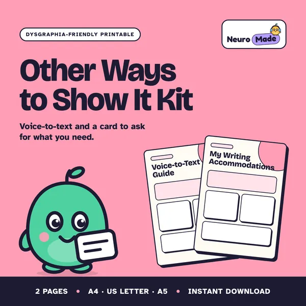 Other Ways to Show It Kit: Dysgraphia printable cover