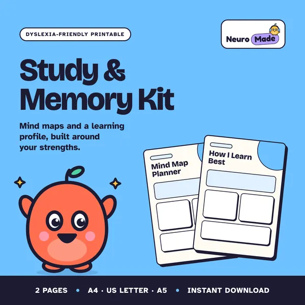 Study and Memory Kit: Dyslexia printable cover